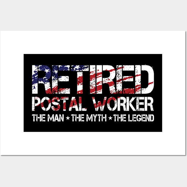 Retired Postal Worker The Man The Myth The Legend Wall Art by Anassein.os